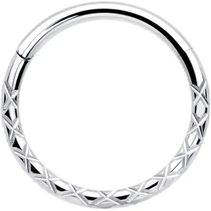 16 Gauge 3/8 Implant Grade Titanium Snakeskin Style Hinged Segment Ring