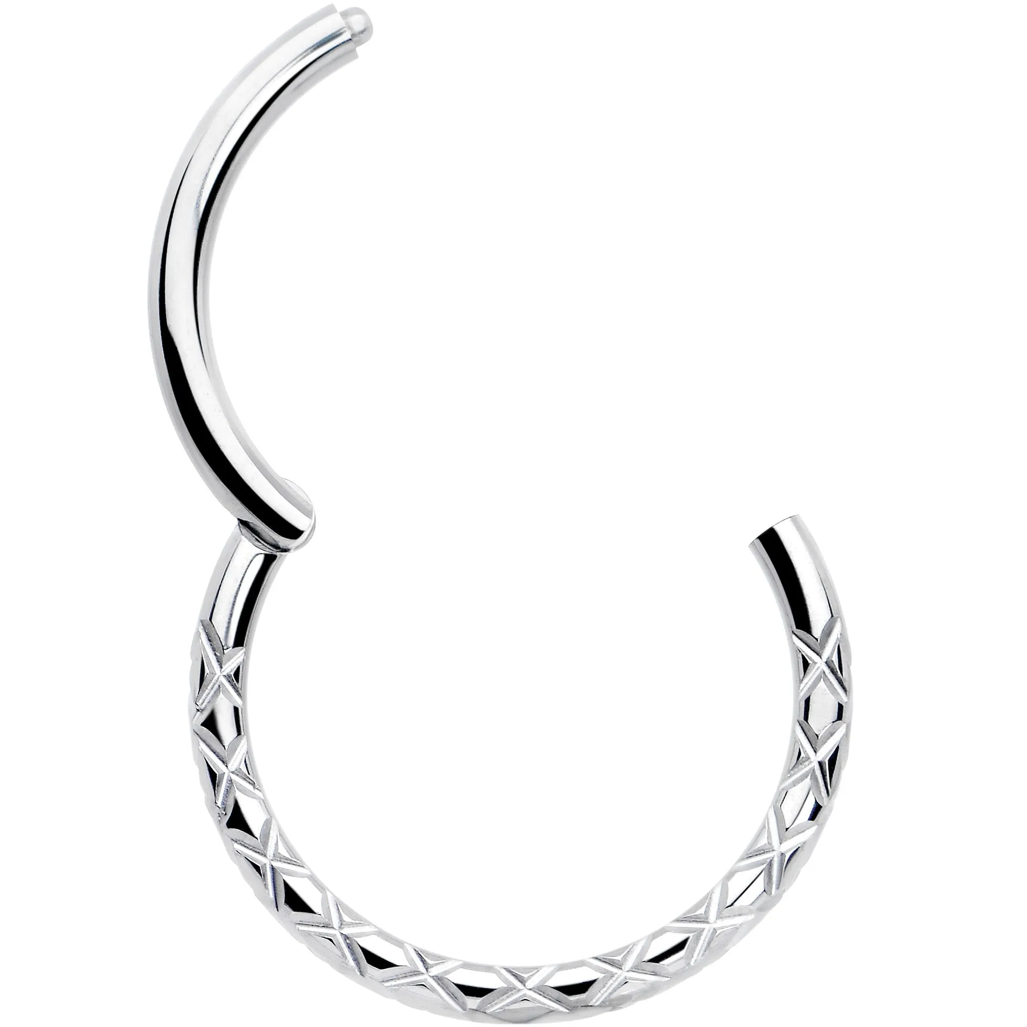 16 Gauge 3/8 Implant Grade Titanium Snakeskin Style Hinged Segment Ring