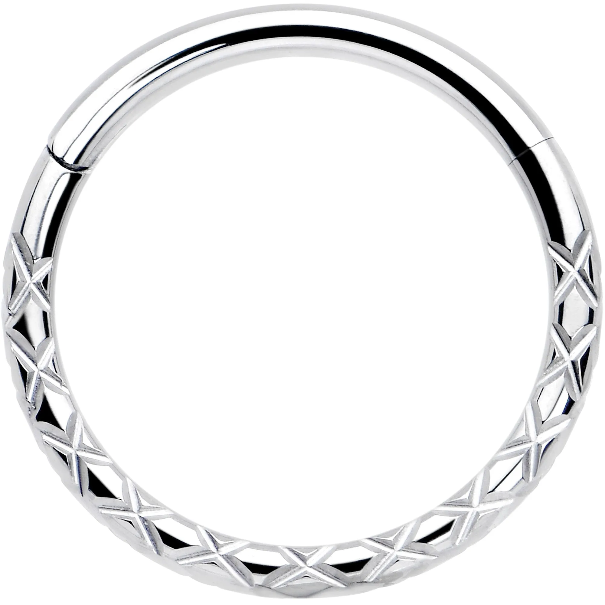 16 Gauge 3/8 Implant Grade Titanium Snakeskin Style Hinged Segment Ring