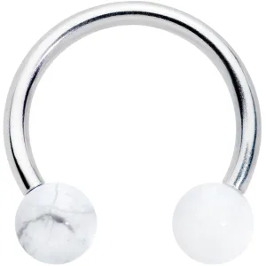 16 Gauge 3/8 White Stone Ball End Internally Threaded Horseshoe