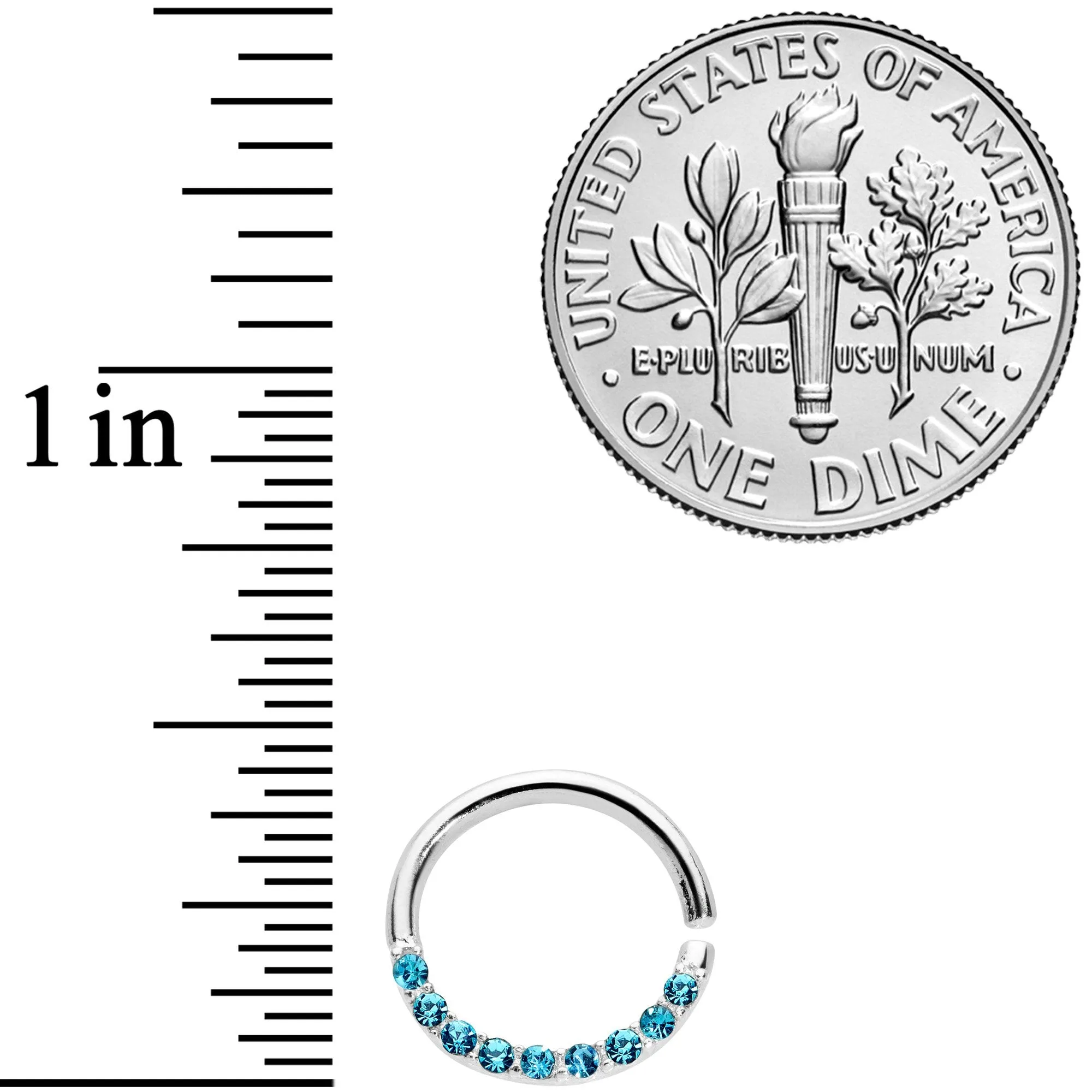 16 Gauge 5/16 Blue Gem Simple Elegance Seamless Circular Ring