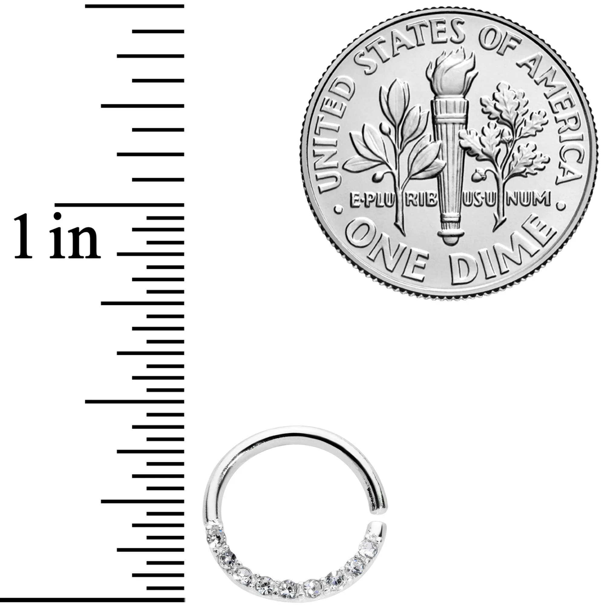 16 Gauge 5/16 Clear Gem Simple Elegance Seamless Circular Ring