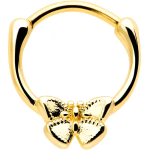 16 Gauge 5/16 Gold Tone Simple Textured Butterfly Cartilage Clicker