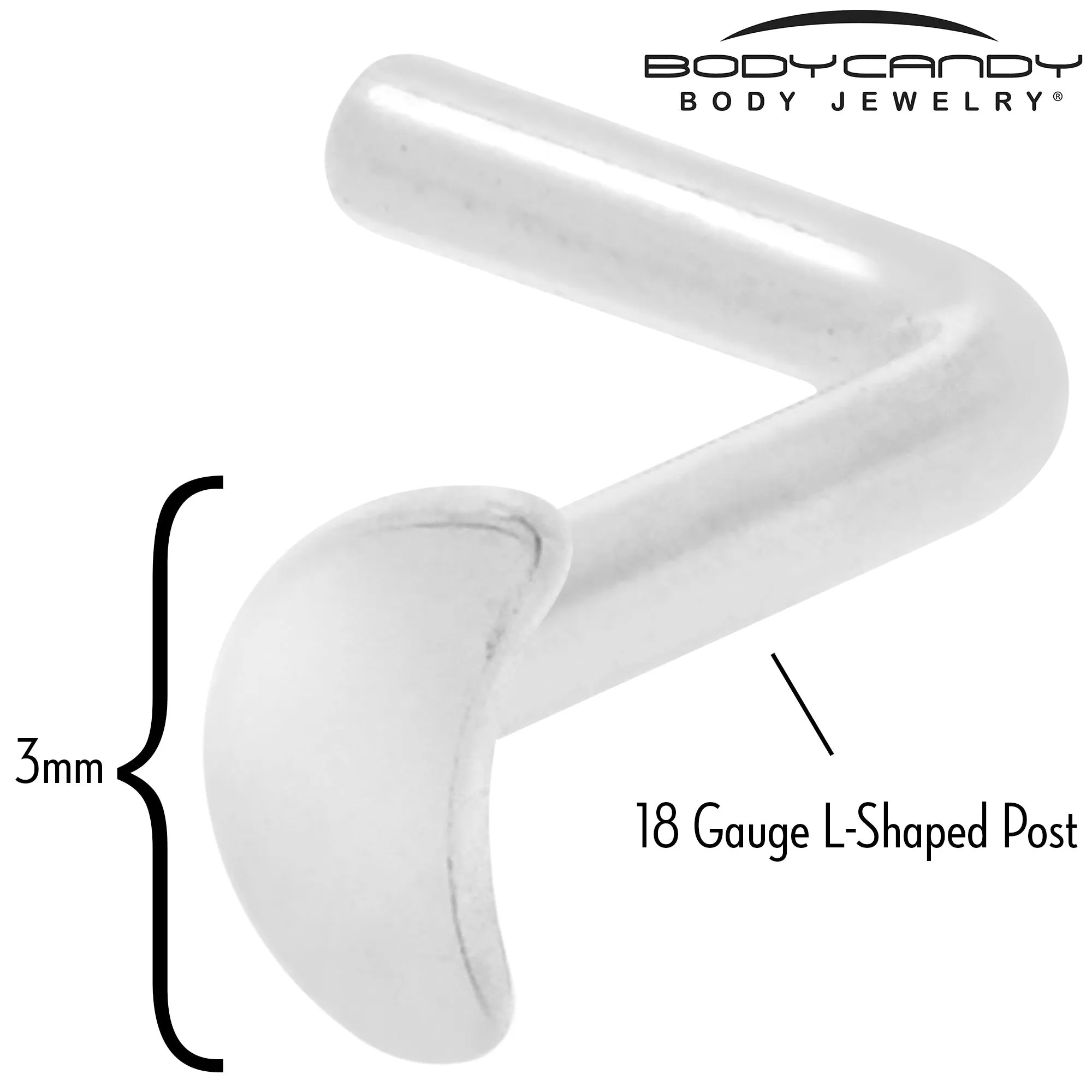 18 Gauge 1/4 ASTM F-136 Implant Grade Titanium Moon End L Shape Nose Ring