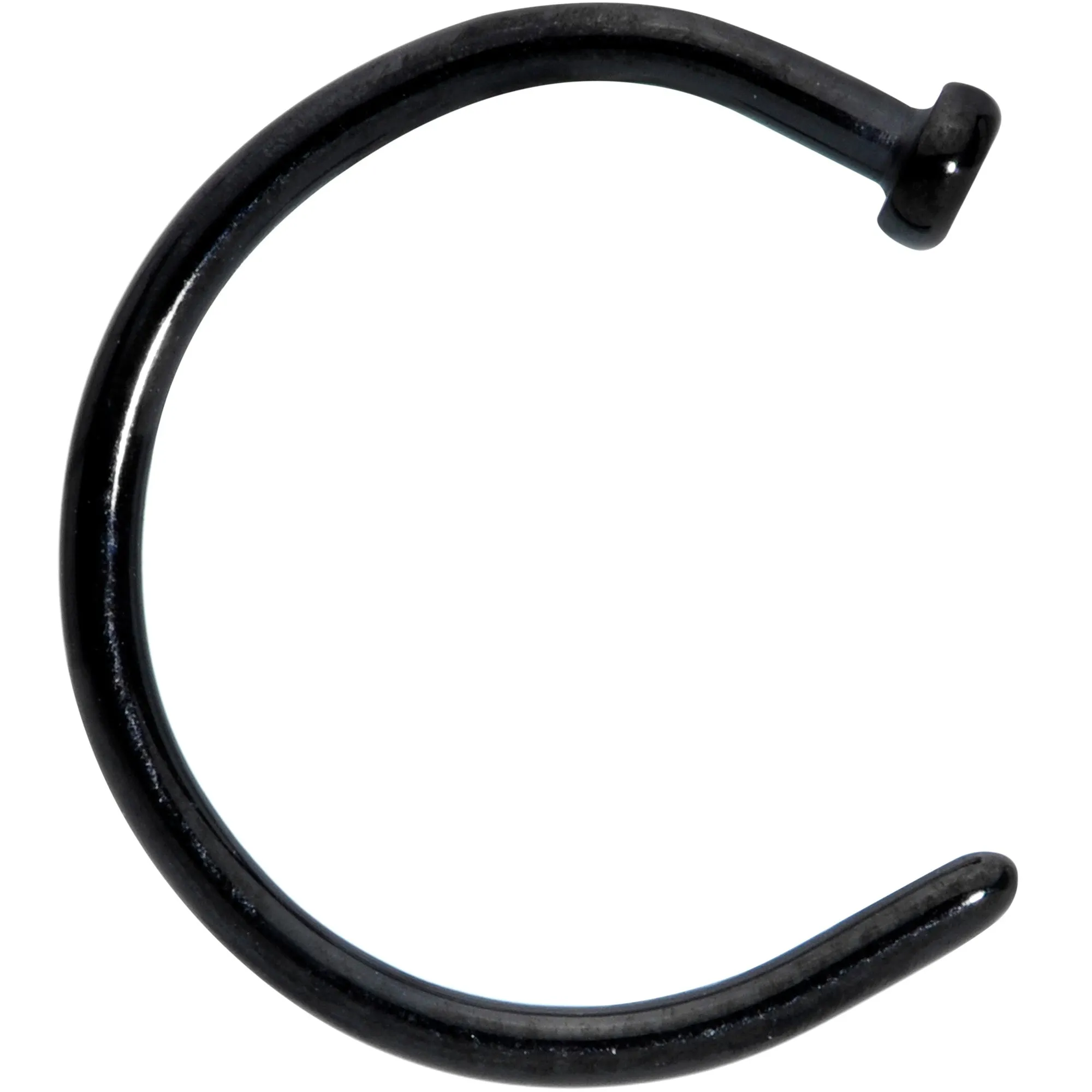 18 Gauge 3/8 Black PVD Implant Grade Titanium Disc Nose Hoop