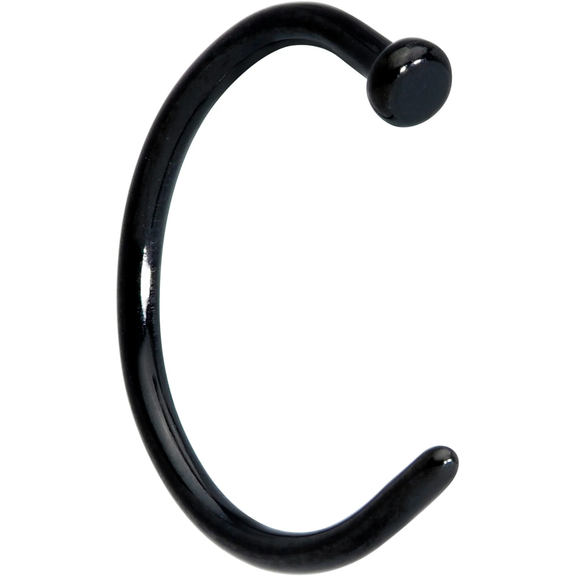 18 Gauge 3/8 Black PVD Implant Grade Titanium Disc Nose Hoop
