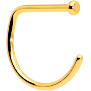 18 Gauge 3/8 Gold Tone G23 Implant Grade Titanium D Shape Nose Hoop