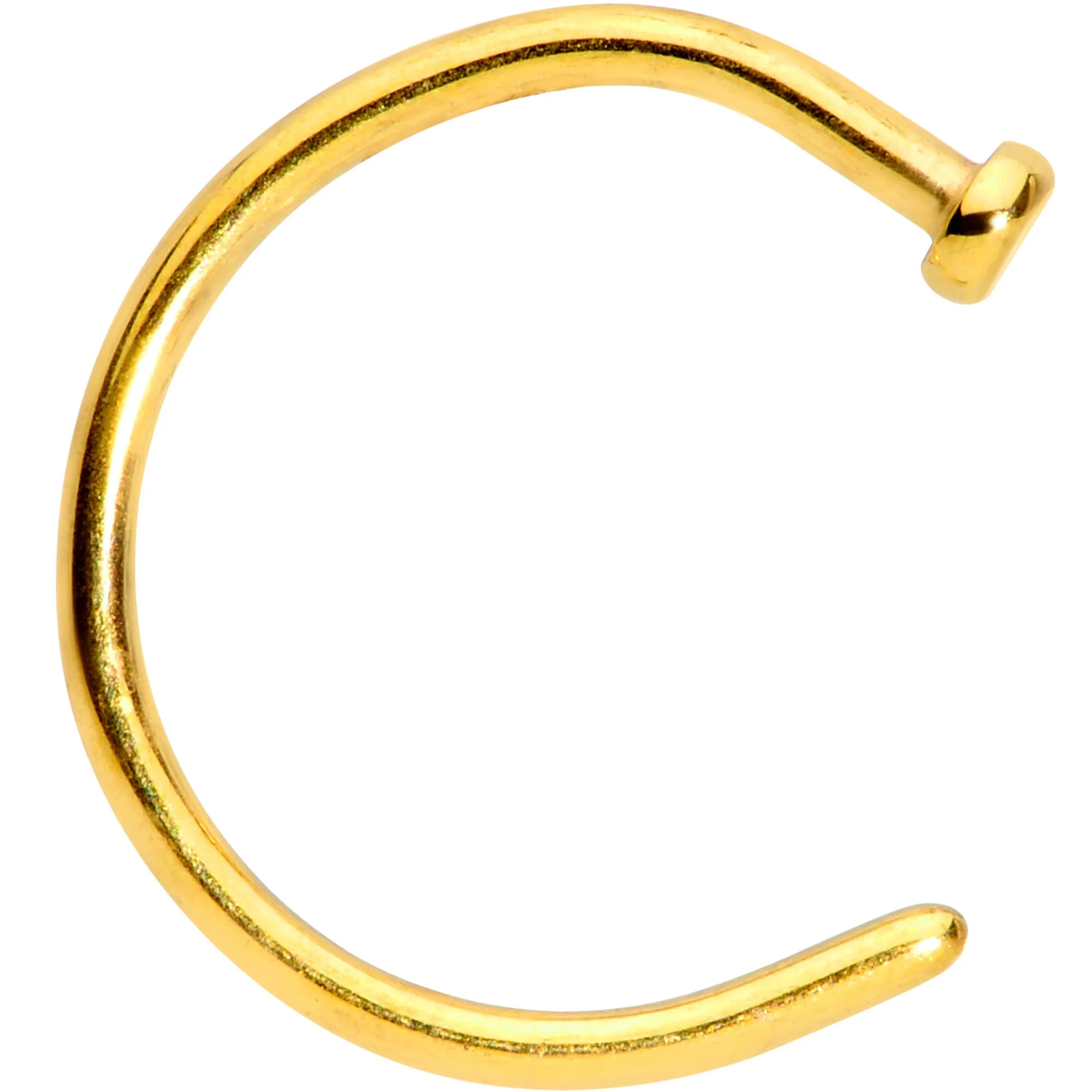 18 Gauge 3/8 Gold Tone PVD Implant Grade Titanium Disc Nose Hoop