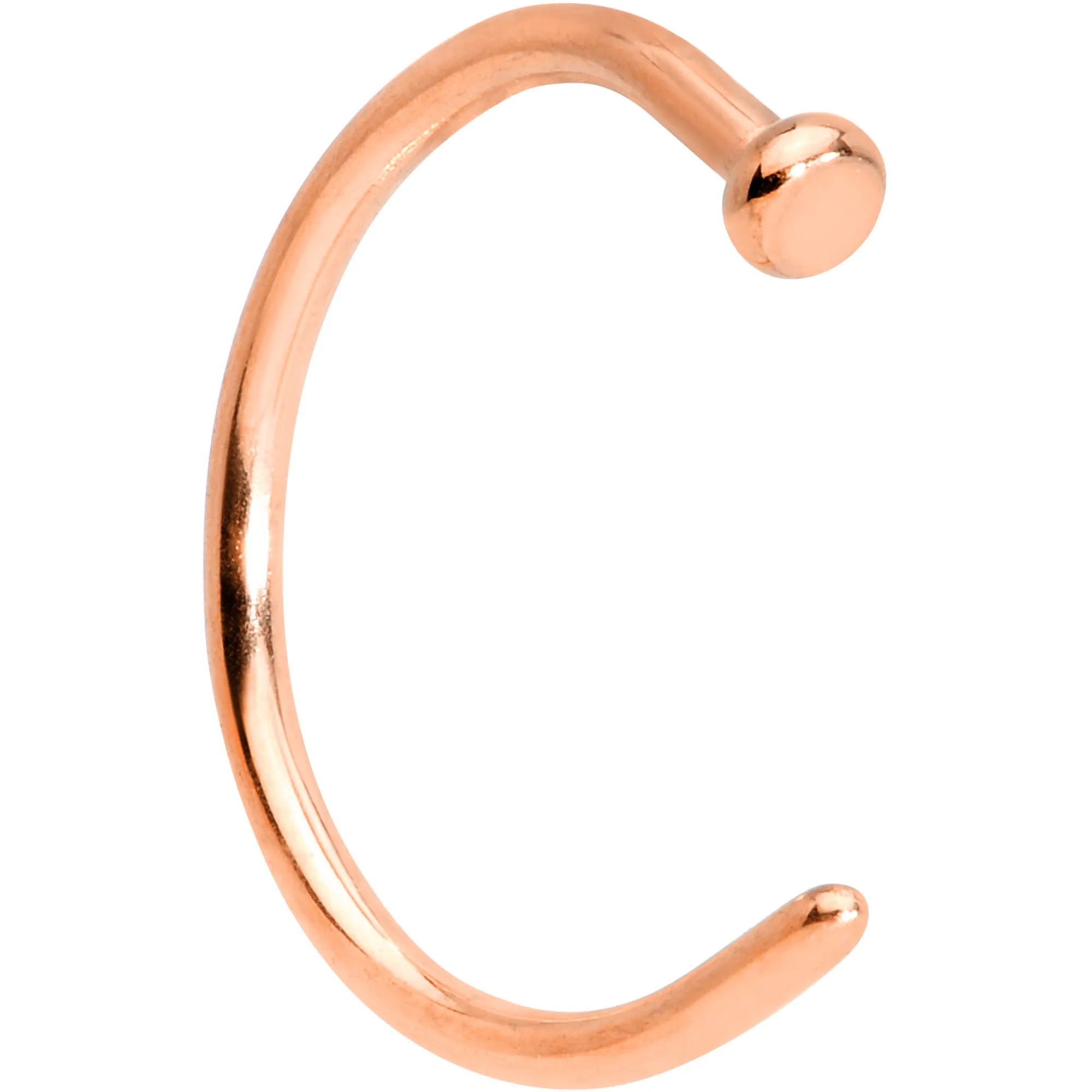18 Gauge 3/8 Rose Gold Tone PVD Implant Grade Titanium Disc Nose Hoop