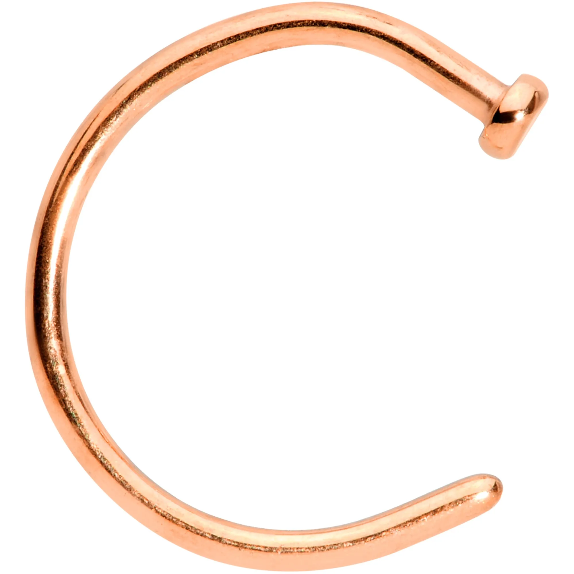 18 Gauge 3/8 Rose Gold Tone PVD Implant Grade Titanium Disc Nose Hoop