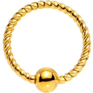 18 Gauge 5/16 Gold Tone Anodized So Twisted Captive Style Seamless Ring