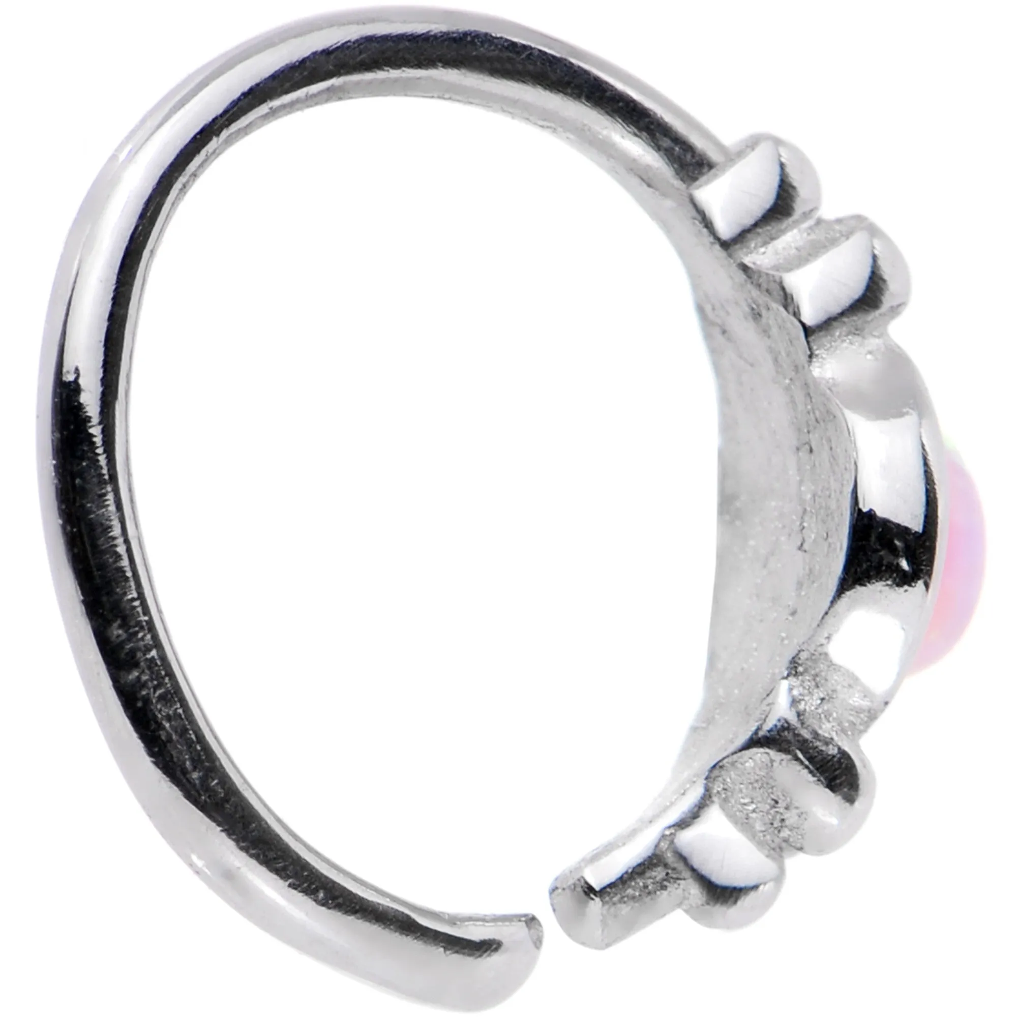 18 Gauge 5/16 Pink Synthetic Opal Seamless Circular Ring