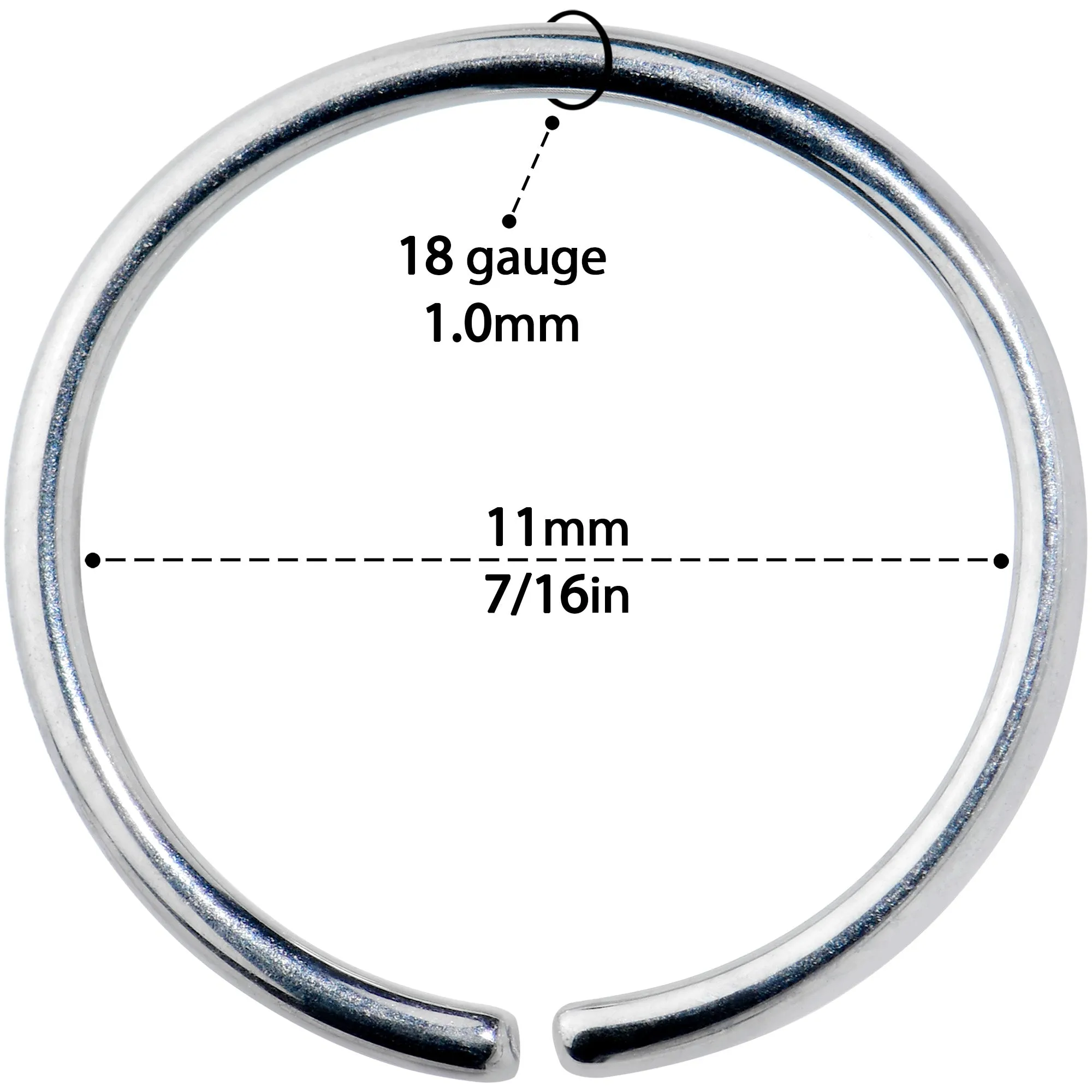 18 Gauge 7/16 Grade 23 Titanium Bendable Hoop Ring