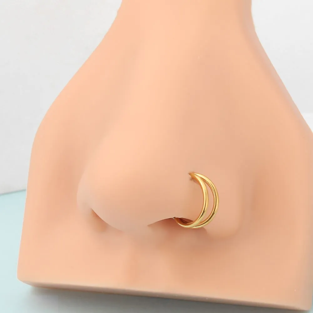 18G Double Hoop Hinged Segment Daith Helix Conch Hoop