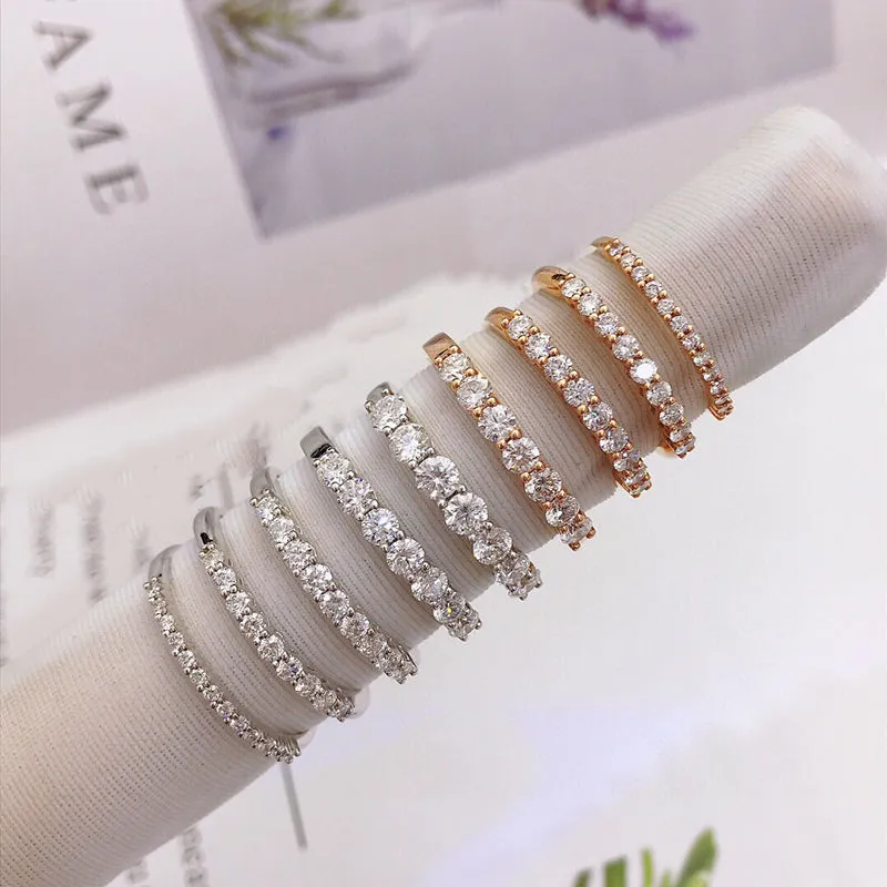 18K Gold Diamond Eternity Ring Exclusively Handcrafted 0.91 Carat Natural Diamond (H-F Color, VS1-VS2 Clarity)