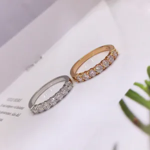 18K Gold Diamond Eternity Ring Exclusively Handcrafted 0.91 Carat Natural Diamond (H-F Color, VS1-VS2 Clarity)