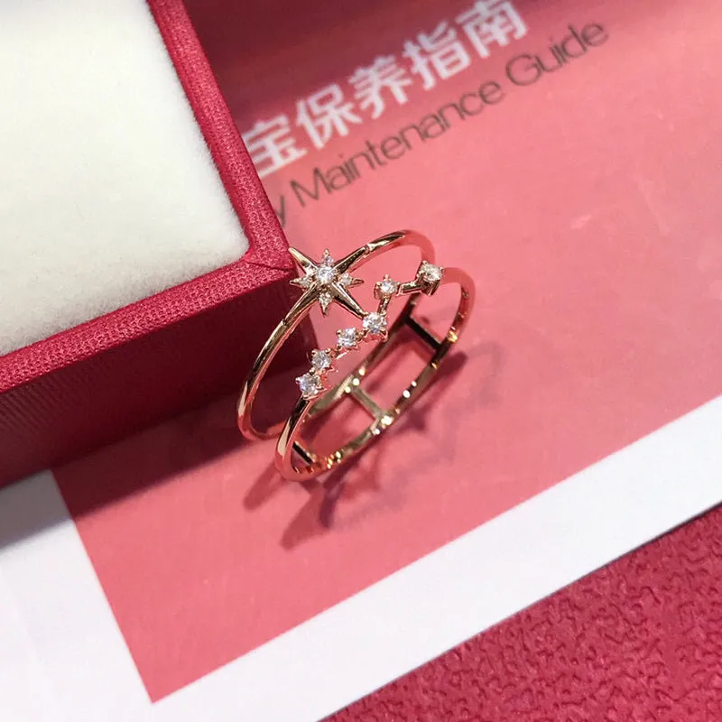 18K Gold Fashion exquisite Diamond Ring Exclusively Handcrafted 0.08 Carat Natural Diamond (H-F Color, VS1-VS2 Clarity)