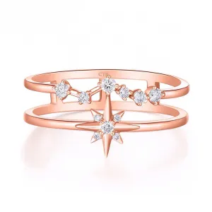 18K Gold Fashion exquisite Diamond Ring Exclusively Handcrafted 0.08 Carat Natural Diamond (H-F Color, VS1-VS2 Clarity)