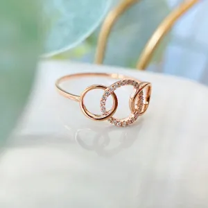18K Gold Geometric Diamond Ring Exclusively Handcrafted Natural Diamond (H-F Color, VS1-VS2 Clarity)