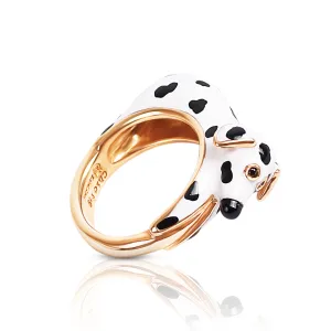 18K Gold-Plated Enamel Gianna Dalmatian Ring