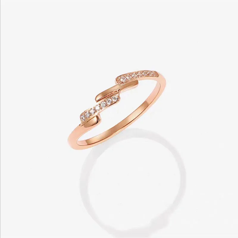 18K Gold Process Fashion Simple Diamond Ring Exclusively Handcrafted 0.088 Carat Natural Diamond (H-F Color, VS1-VS2 Clarity)