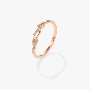 18K Gold Process Fashion Simple Diamond Ring Exclusively Handcrafted 0.088 Carat Natural Diamond (H-F Color, VS1-VS2 Clarity)