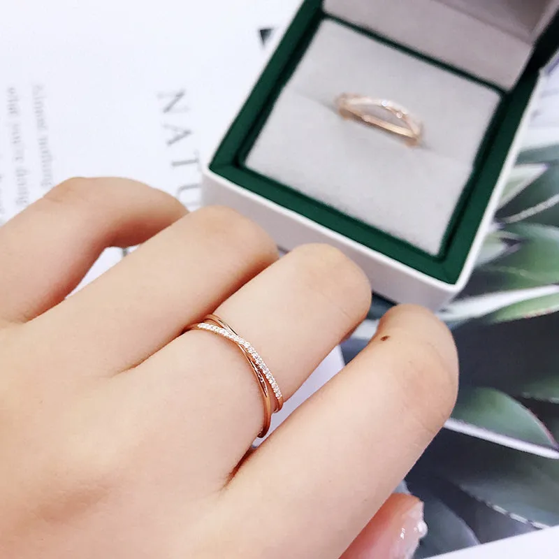 18K Gold Simplicity exquisite Diamond Ring Exclusively Handcrafted 0.078 Carat Natural Diamond (H-F Color, VS1-VS2 Clarity)