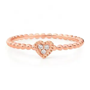 18K Gold Simplicity  Fashionable Three-stone Diamond Ring Exclusively Handcrafted 0.011 Carat Natural Diamond (H-F Color, VS1-VS2 Clarity)