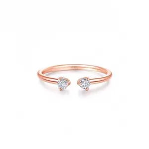 18K Gold Simplicity Open Diamond Ring Exclusively Handcrafted 0.096 Carat Natural Diamond (H-F Color, VS1-VS2 Clarity)
