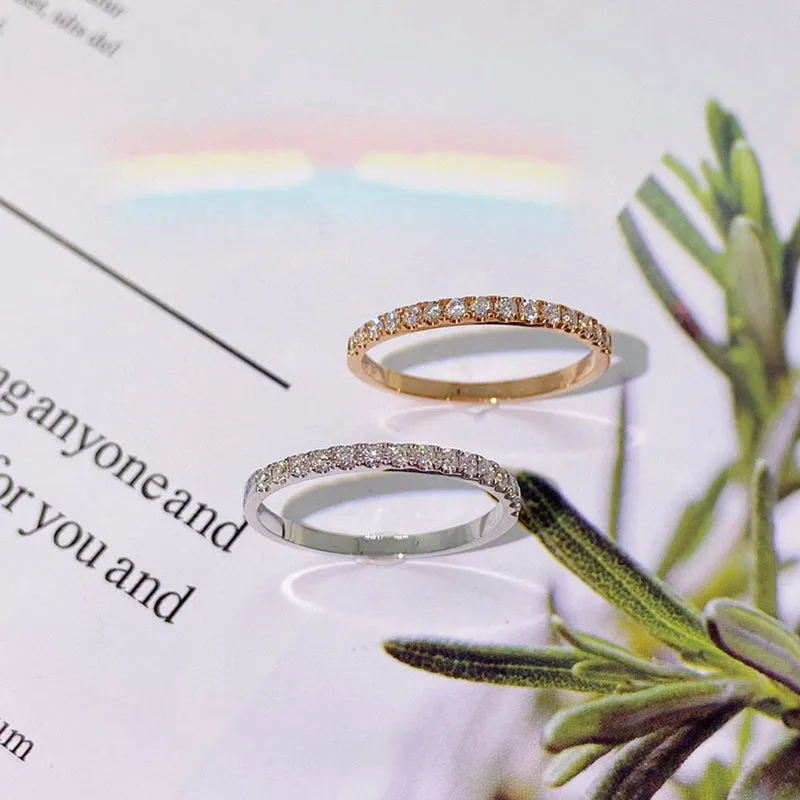 18K Rose Gold Diamond Classic Half Eternity Ring Exclusively Handcrafted 0.3 Carat Natural Diamond (H-F Color, VS1-VS2 Clarity)