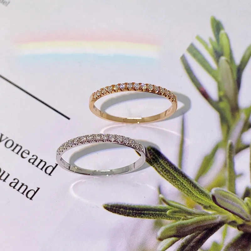 18K Rose Gold Diamond Classic Half Eternity Ring Exclusively Handcrafted 0.3 Carat Natural Diamond (H-F Color, VS1-VS2 Clarity)