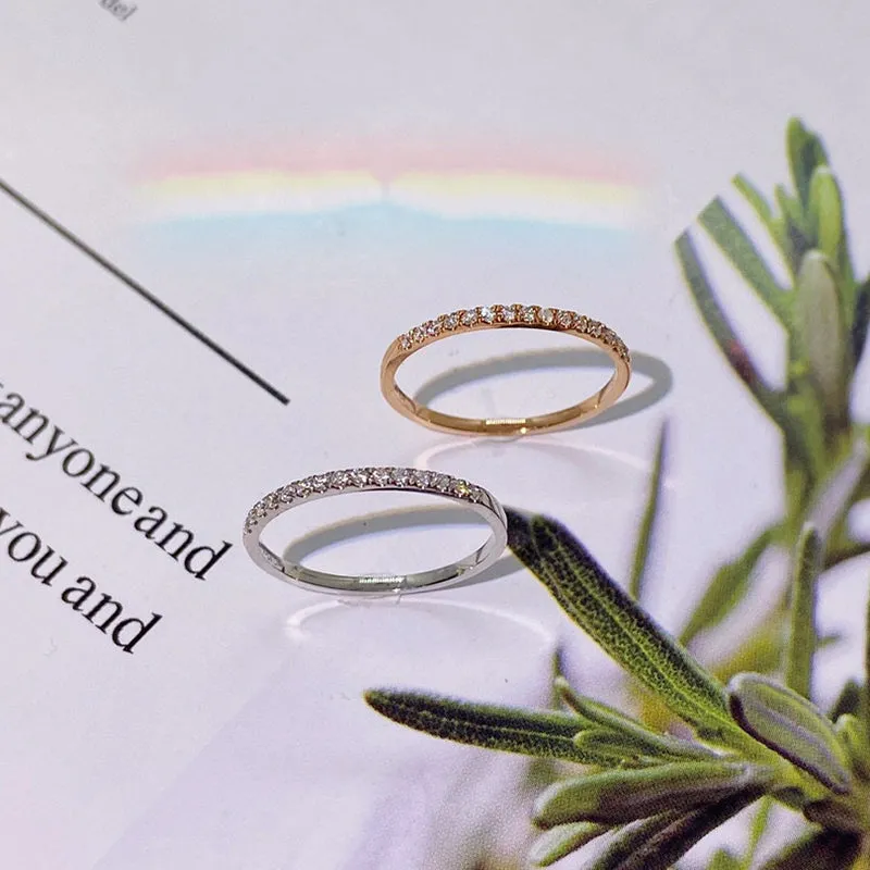 18K Rose Gold Diamond Classic Half Eternity Ring Exclusively Handcrafted 0.3 Carat Natural Diamond (H-F Color, VS1-VS2 Clarity)