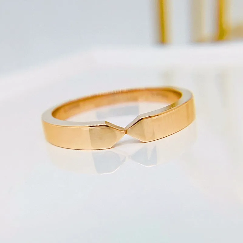 18K Rose Gold Round Natural Diamond Couple Ring