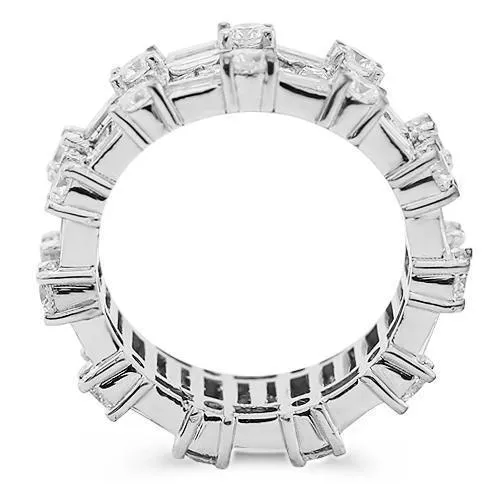 18K White Gold Womens Diamond Eternity Ring Band 5.00 Ctw
