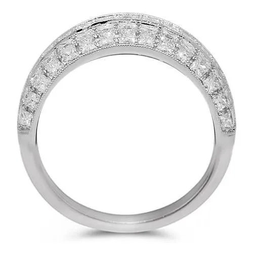 18K White Solid Gold Womens Diamond Cocktail Ring 2.67 Ctw