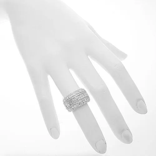 18K White Solid Gold Womens Diamond Cocktail Ring 2.67 Ctw