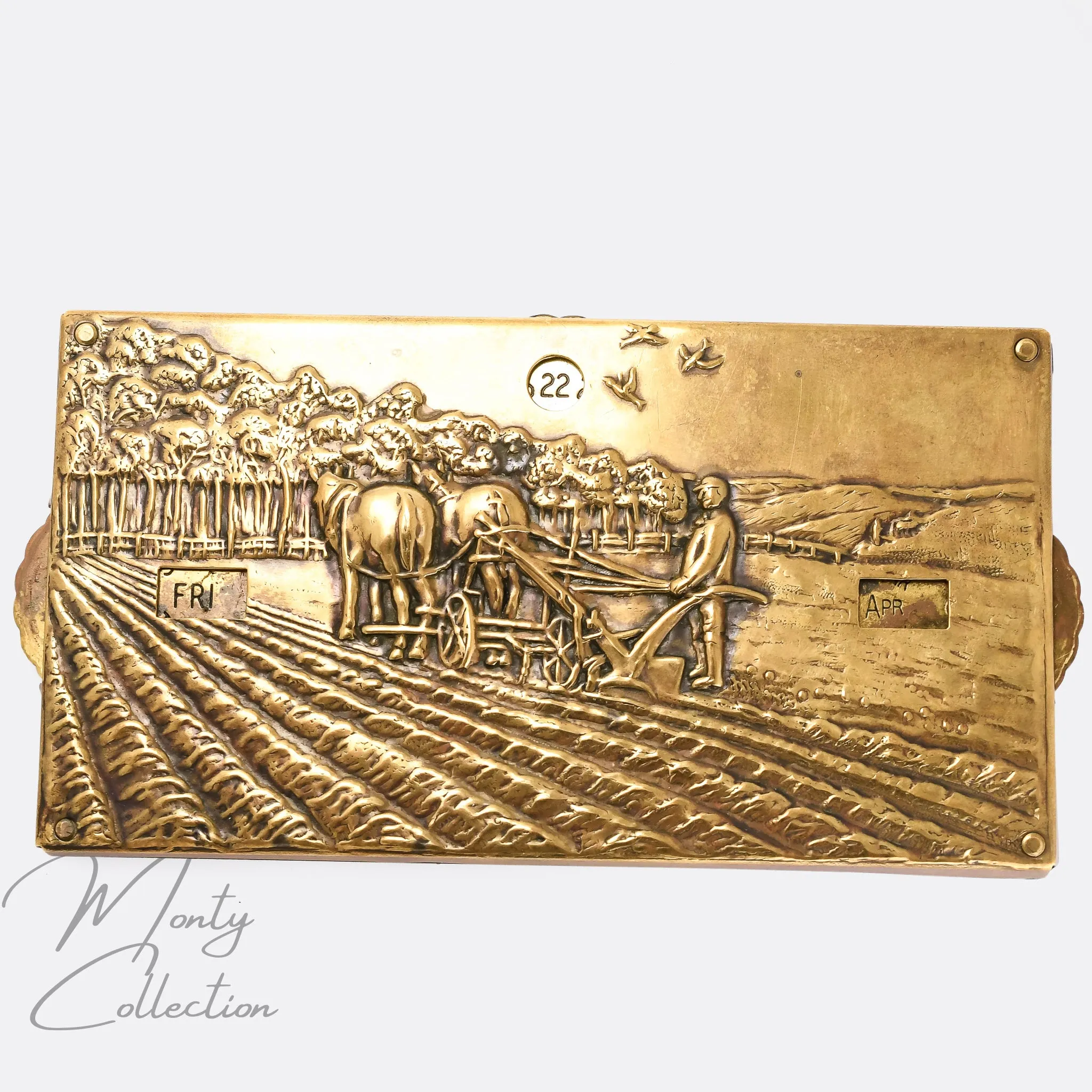 1930s "Ploughing" Perpetual Calendar Wall Hanging