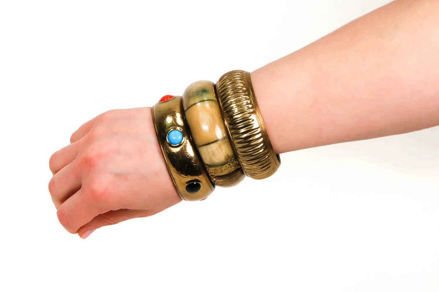 1970's Ribbed Brass Bangle