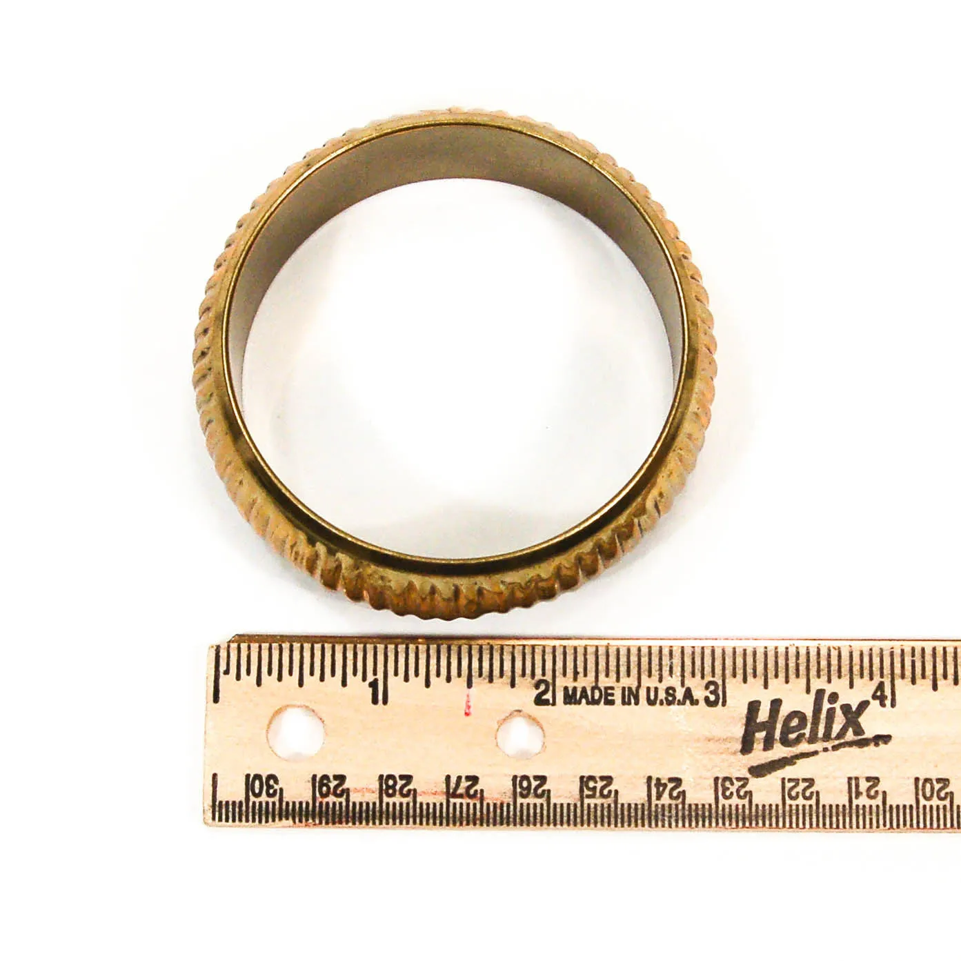 1970's Ribbed Brass Bangle