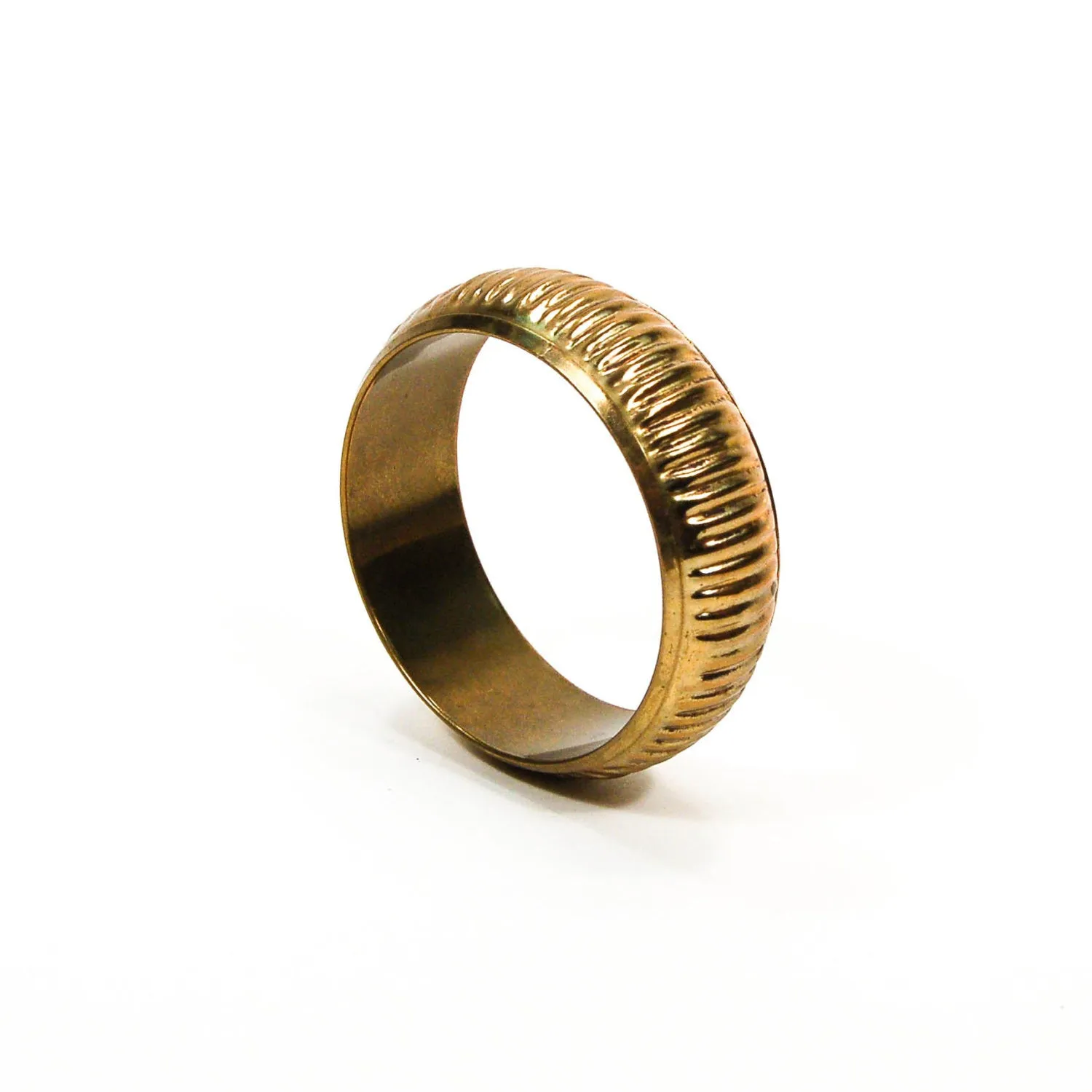 1970's Ribbed Brass Bangle
