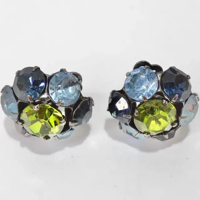 1980s Rhinestone Stud Earrings