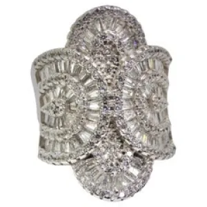 1980s Swarovski Crystal Silver Cocktail Ring