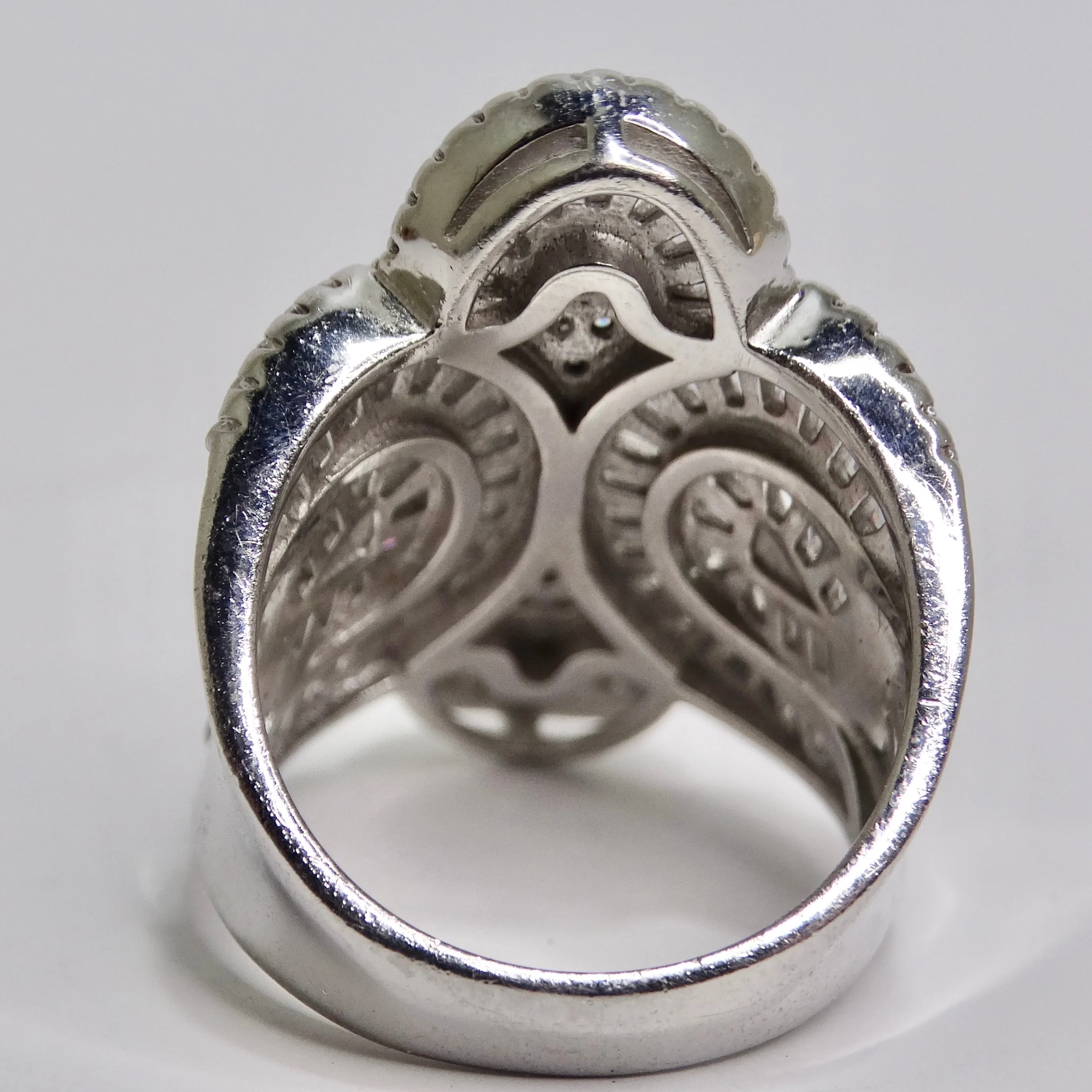 1980s Swarovski Crystal Silver Cocktail Ring