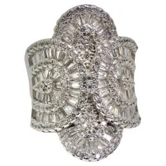 1980s Swarovski Crystal Silver Cocktail Ring