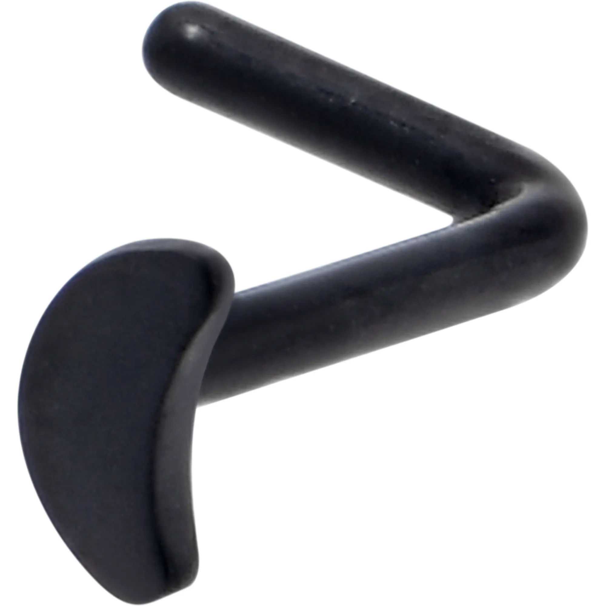 20 Gauge 1/4 Black ASTM F-136 Implant Grade Titanium Moon End L Shape Nose Ring