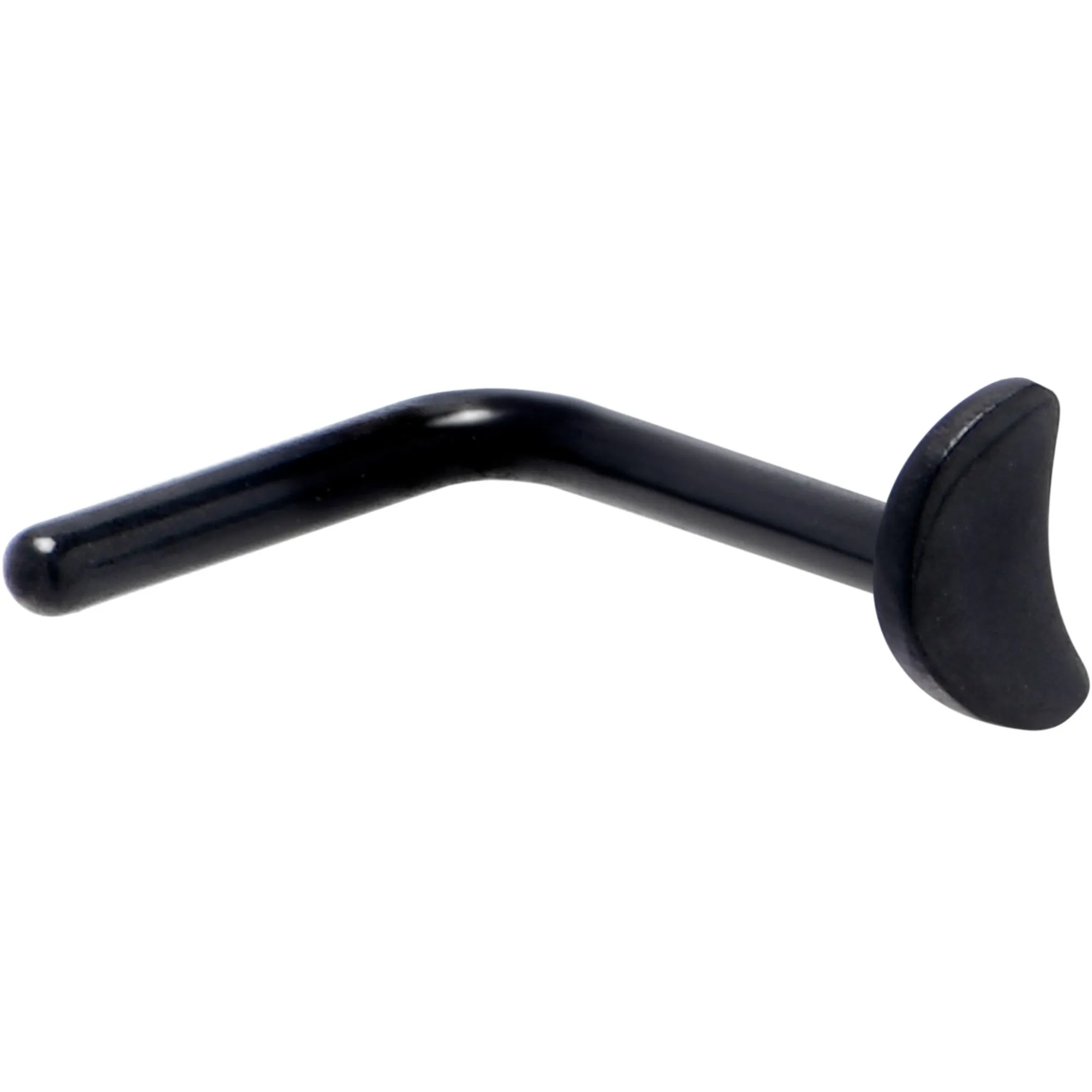 20 Gauge 1/4 Black ASTM F-136 Implant Grade Titanium Moon End L Shape Nose Ring