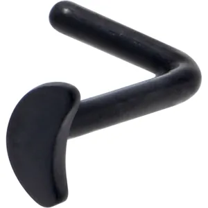 20 Gauge 1/4 Black ASTM F-136 Implant Grade Titanium Moon End L Shape Nose Ring