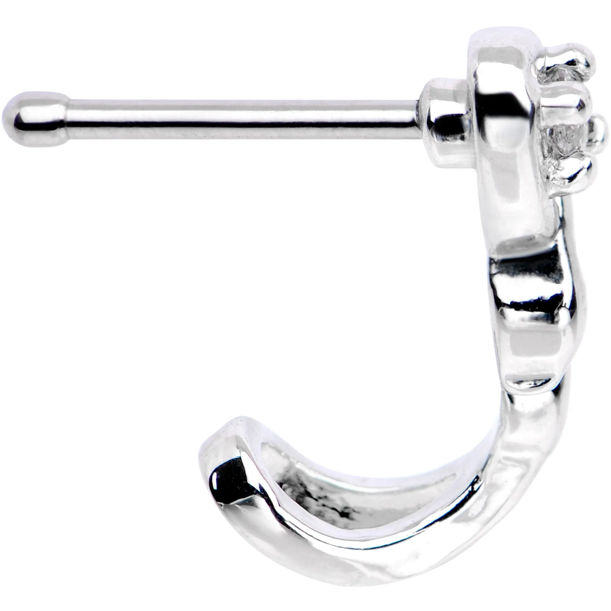 20 Gauge 1/4 Clear CZ Gem Deco Twist Nose Bone