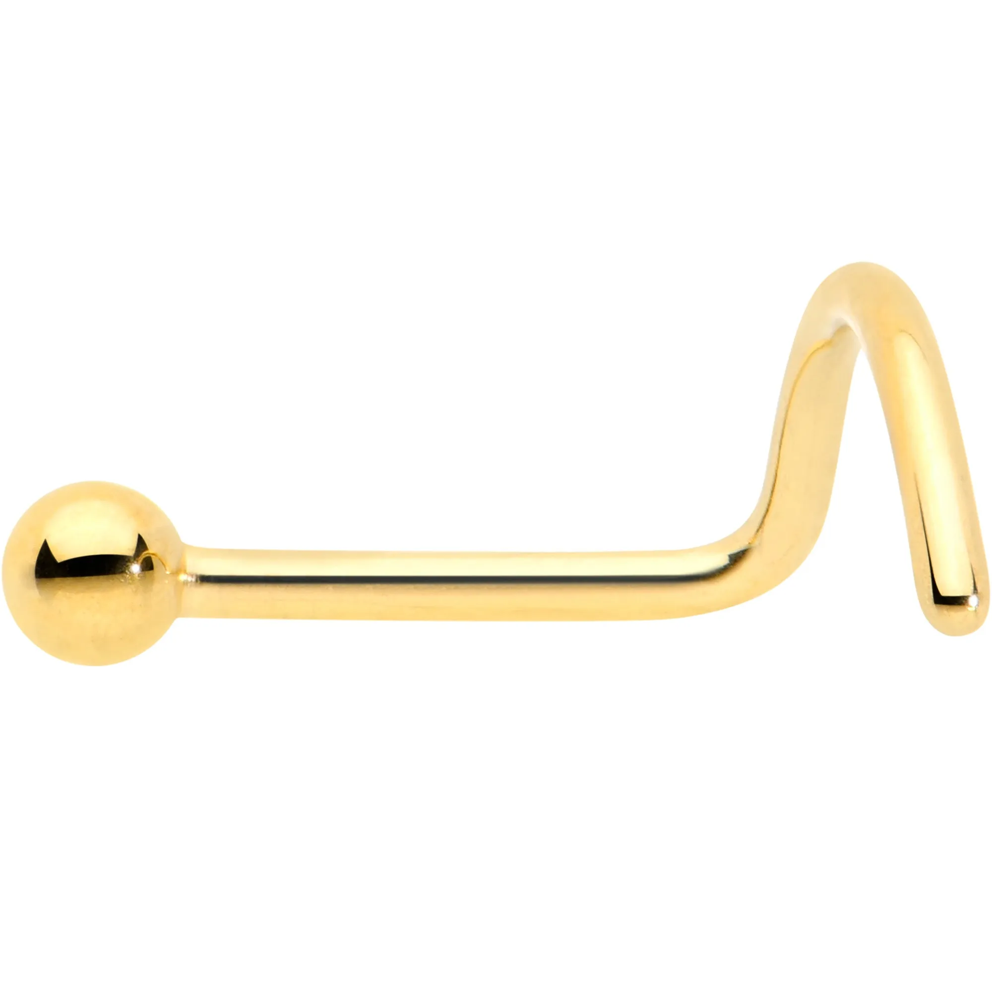 20 Gauge 1/4 Gold Hue ASTM F-136 Implant Grade Titanium Ball End Left Side Nose Screw