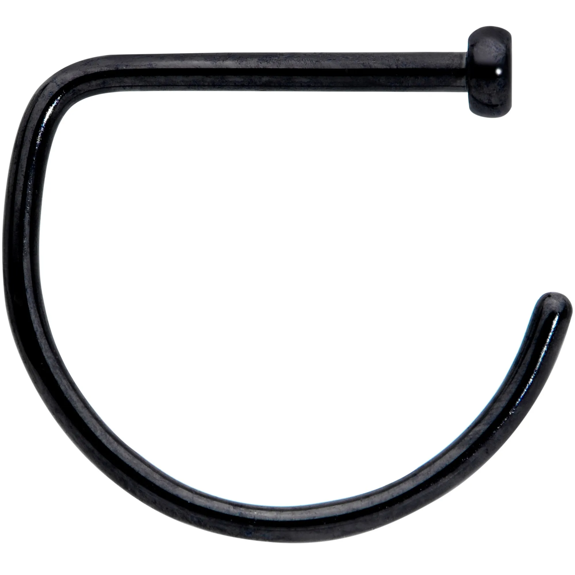 20 Gauge 3/8 Black Implant Grade Titanium D Shape Nose Hoop